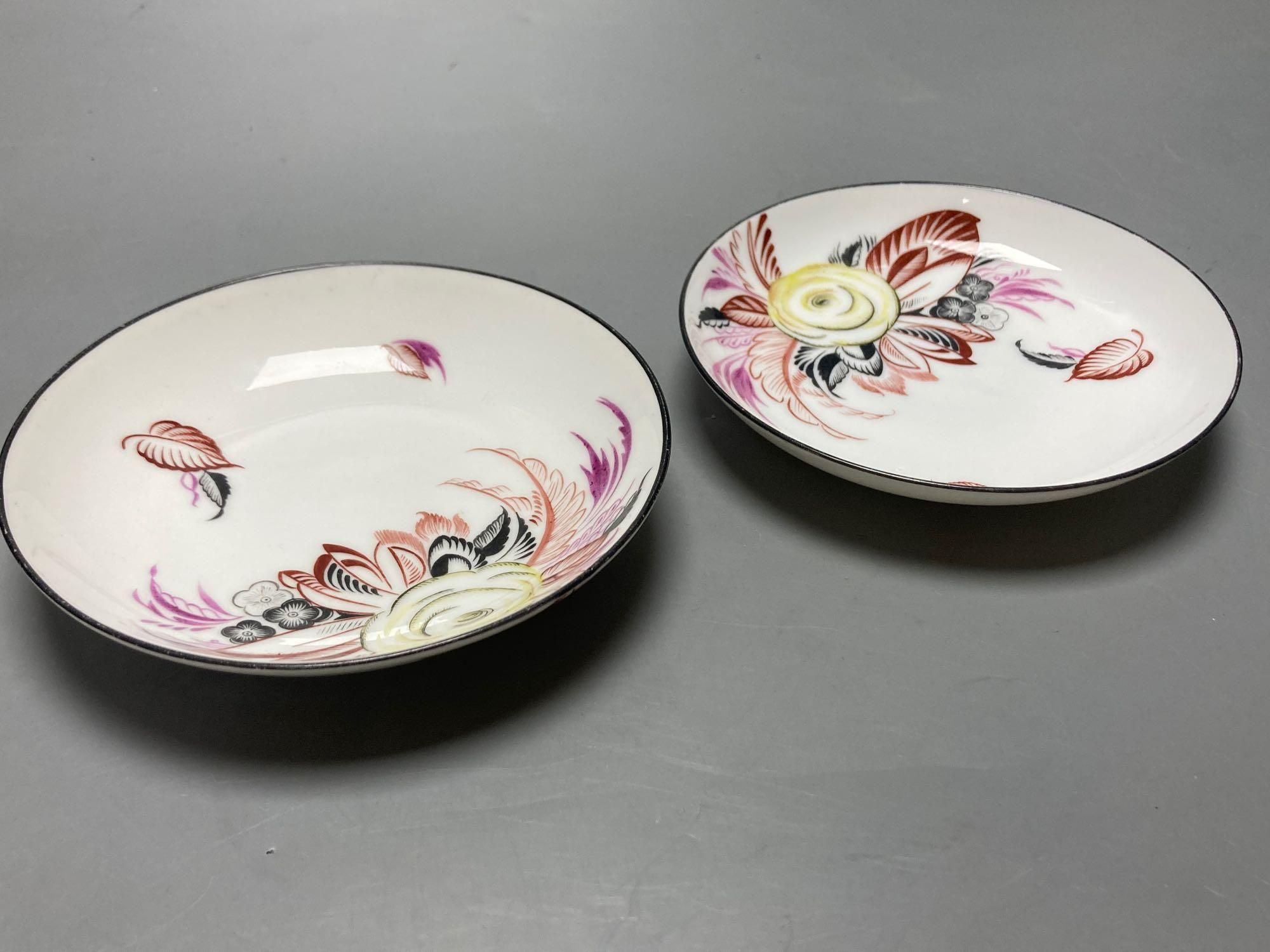 A pair of Soviet Union porcelain dishes dated 1922, 13.5cm